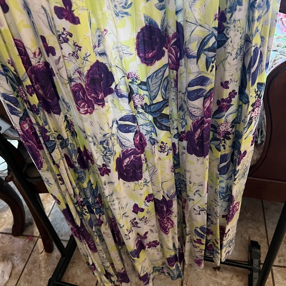 Floral Strapless Dress in Purple and Green - Picture 6 of 10